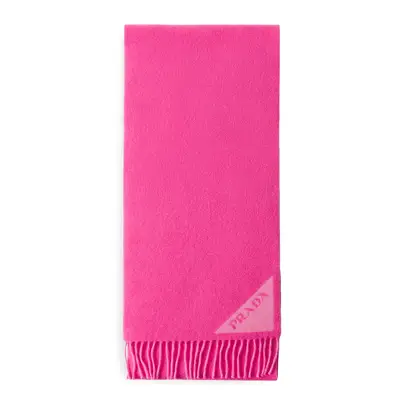 Prada Double Faced Wool and Cashmere Scarf in hot pink
