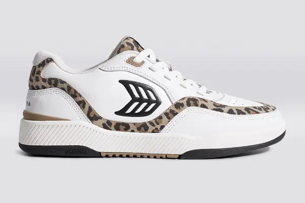 UBA White Premium Leather/Leopard & Black