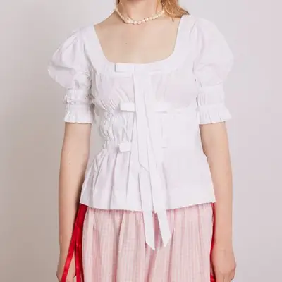 Damson Madder Bianca Blouse in white