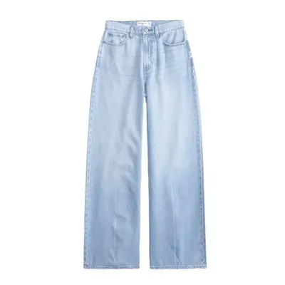 Abercrombie & Fitch High Rise Wide Leg Jean in light wash