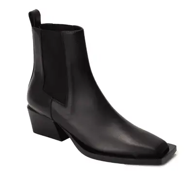 House of Dagmar Square Toe Chelsea Boots in black leather