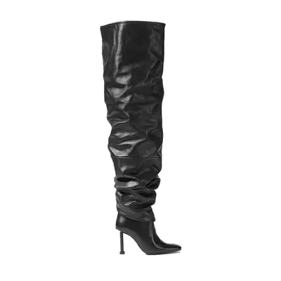 Brandon Blackwood Blair Thigh High Boot in black leather