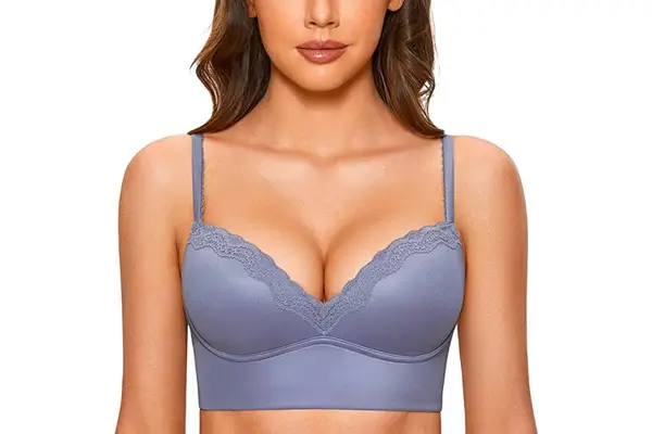 Hands hold a strap on the Victoriaâs Secret Push-Up Perfect Shape Bra