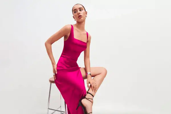 Woman wearing Reformation dress 