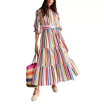 Boden Alba Tiered Cotton Maxi Dress
