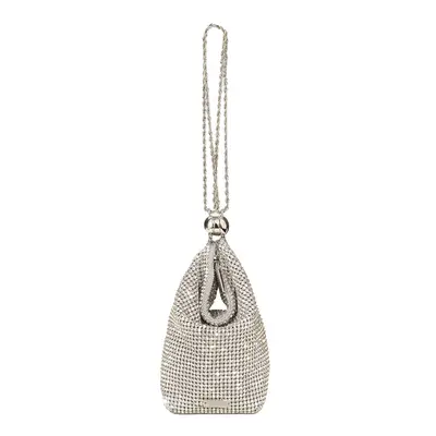 Cult Gaia Rue Embellished Wristlet in clear rhinestone