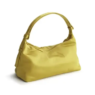 Vera Bradley Roxbury Crescent Shoulder Bag in golden olive nylon