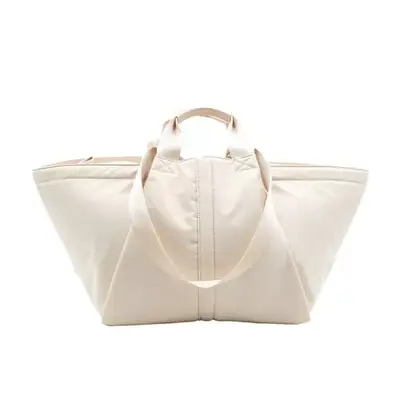 Transience Fortune Water-Resistant Zip Tote Bag in coconut white