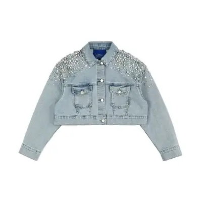 Simon Miller Izar Sparkle Jacket in light wash sparkle