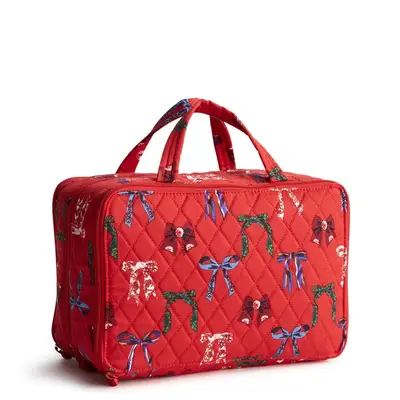 red Vera Bradley red travel case covered in different color bows