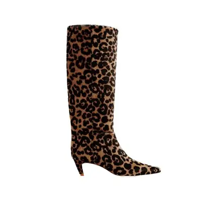 leopard print knee high boots