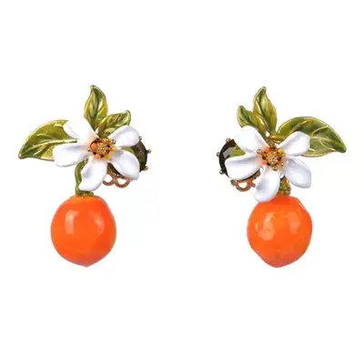 Les Nereides Gardens in Provence Orange Post Earrings