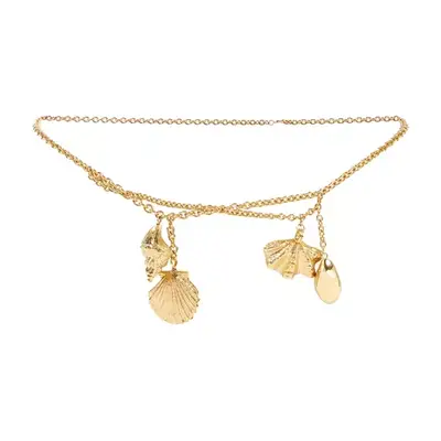 Chloe Shells Chain Belt in gold