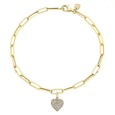 Sydney Evan Gold & Diamond Heart Anklet