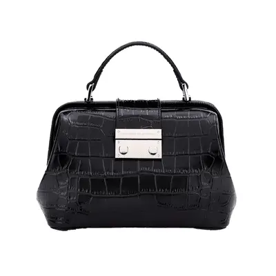Brandon Blackwood Elizabeth Doctor Bag in black with silver hardware