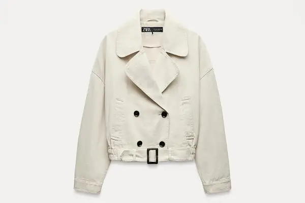 Zara ELASTIC HEM CROPPED JACKET