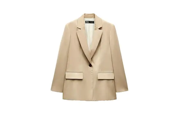 Zara OVERSIZED SATIN EFFECT BLAZER