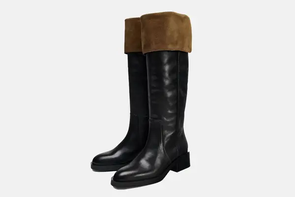 Zara LEATHER KNEE HIGH BOOTS