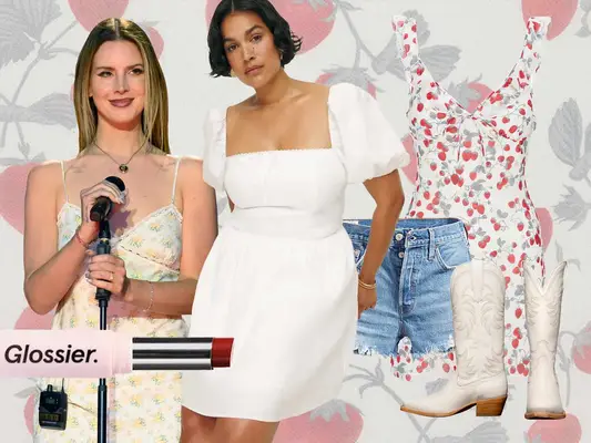 Glossier, Lana Del Rey, Floral Dresses, Jean Shorts, Cowboy Boots