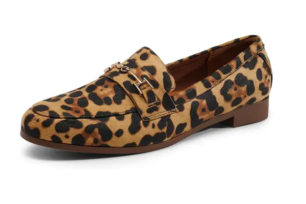 leopard suede loafers
