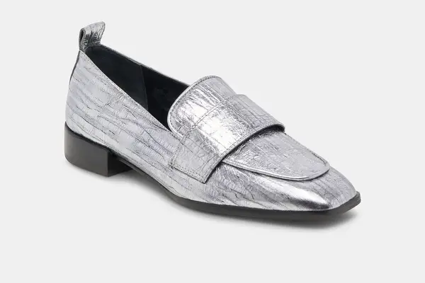 metallic loafers