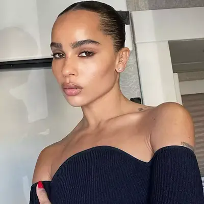 Zoe Kravitz in an office siren outfit