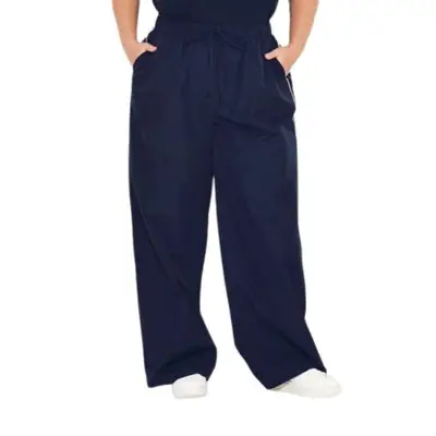 wide leg navy track pants