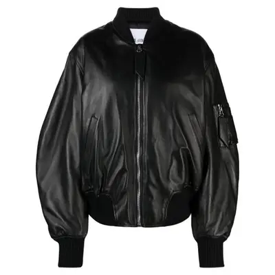 The Attico Leather Bomber Jacket