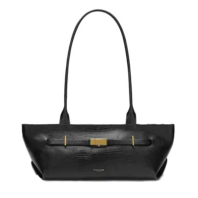 DeMellier The New York Shoulder bag in black lizard effect with gold hardware