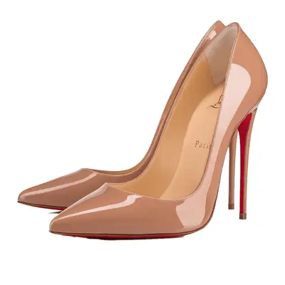 Christian Louboutin So Kate heels in blush patent leather with red soles