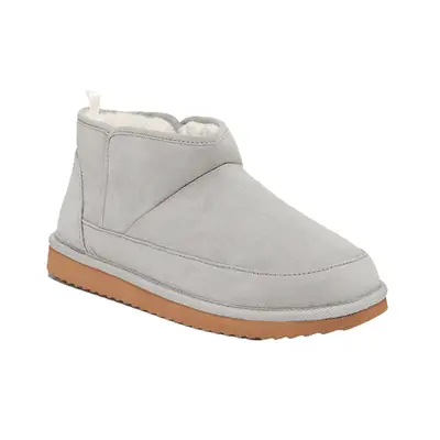 Old Navy Faux Suede Sherpa-Lined Slippers in cinder smoke gray