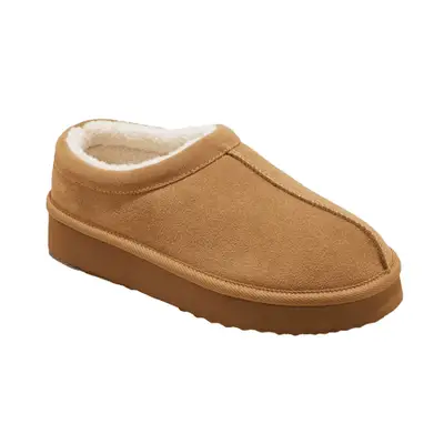 Stars Above Amira Suede Clog Slippers in chestnut brown