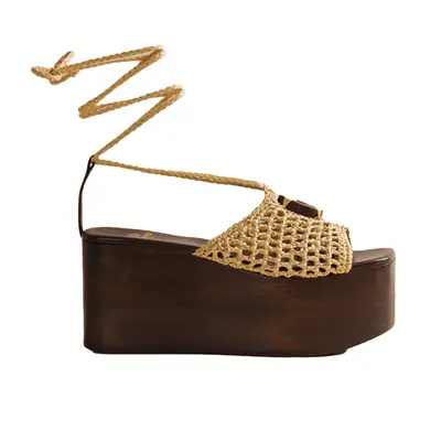 Brother Vellies Abbi Flatform with hand-woven raffia upper