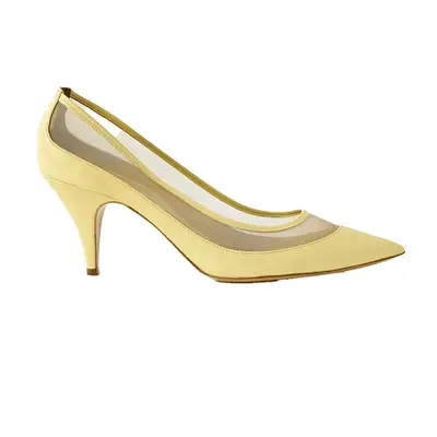 Khaite River Iconic Mesh-Panel Pumps in yellow