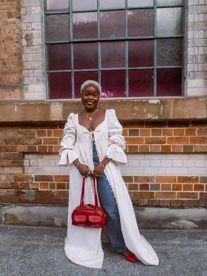 Ulla Johnson Gisella Embroidered A-Line Midi Dress in cream