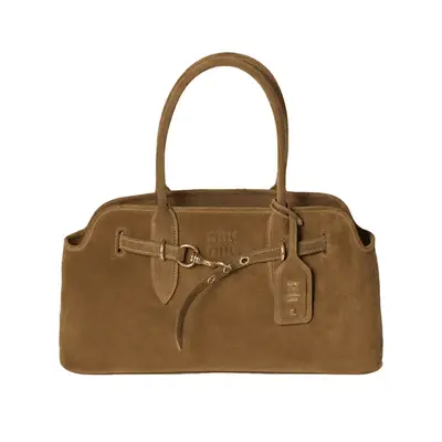 Miu Miu Aventure Suede Bag in olive green