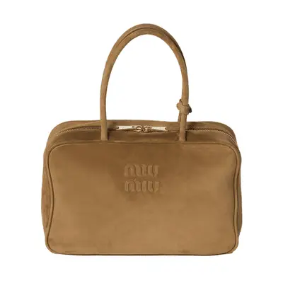 Miu Miu Suede Beau Bag in olive green