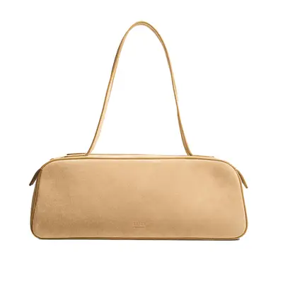 yellow east west leather handbag