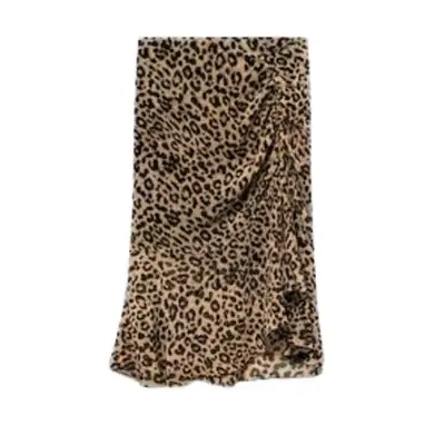Mango Leopard-Print Gathered Skirt