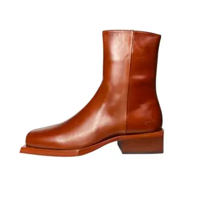 Sunni Sunni Reese Square Toe Boot in rust brown