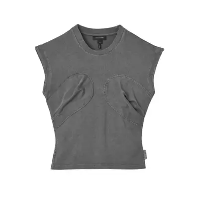 Marc Jacobs The Seamed Up Tee in charcoal gray with no sleeves
