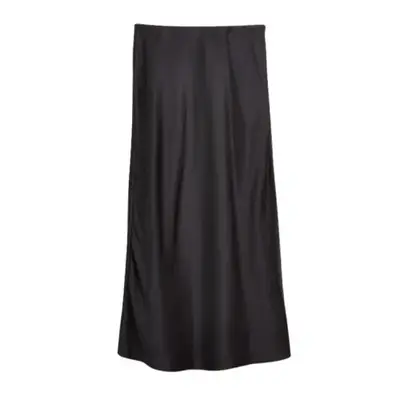 Madewell Satin Maxi Slip Skirt in black