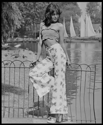 Woman wearing flare pants