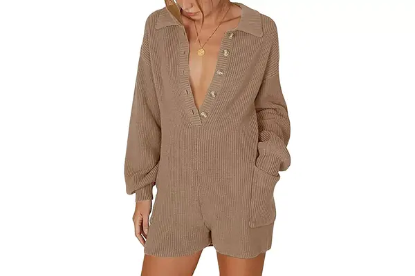 Tymidy Knitted Button-Down Jumpsuit