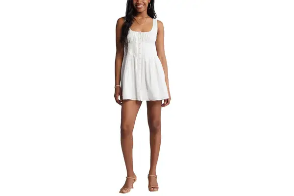 Button Front Cotton Minidress