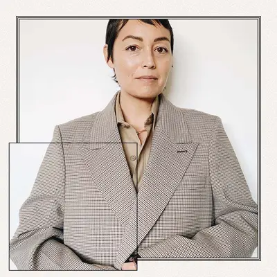 Self portrait of a woman wearing a blazer