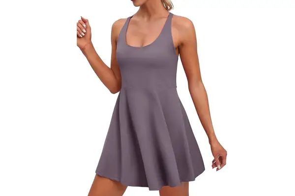 IUGA Womens Tennis Dress Built in Shorts & Bra Adjustable Straps
