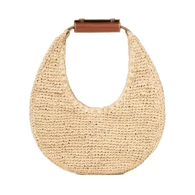 Staud Moon Raffia Bag in natural raffia