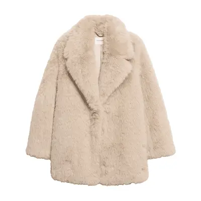 Banana Republic Factory Faux Fur Coat in cream