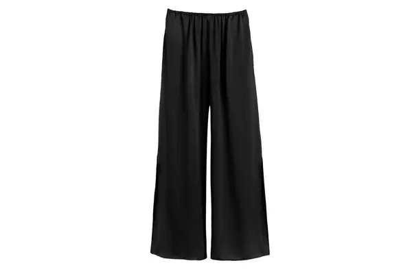 Cuyana Washed Charmeuse Cropped Wide Leg Pants 